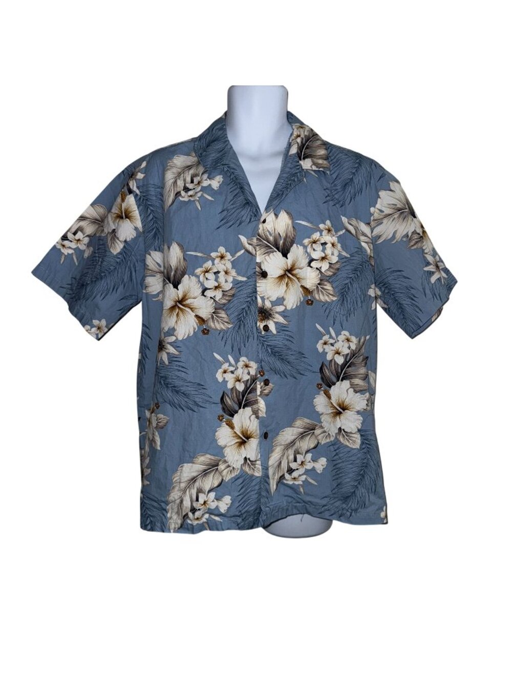 VTG Pacific Legend Shirt Mens XL Blue Colorful Floral Plumeria Hawaiian Aloha